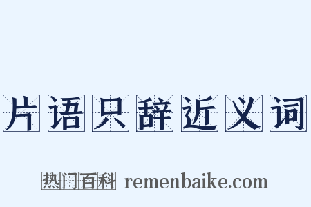 片语只辞近义词是什么意思的图片